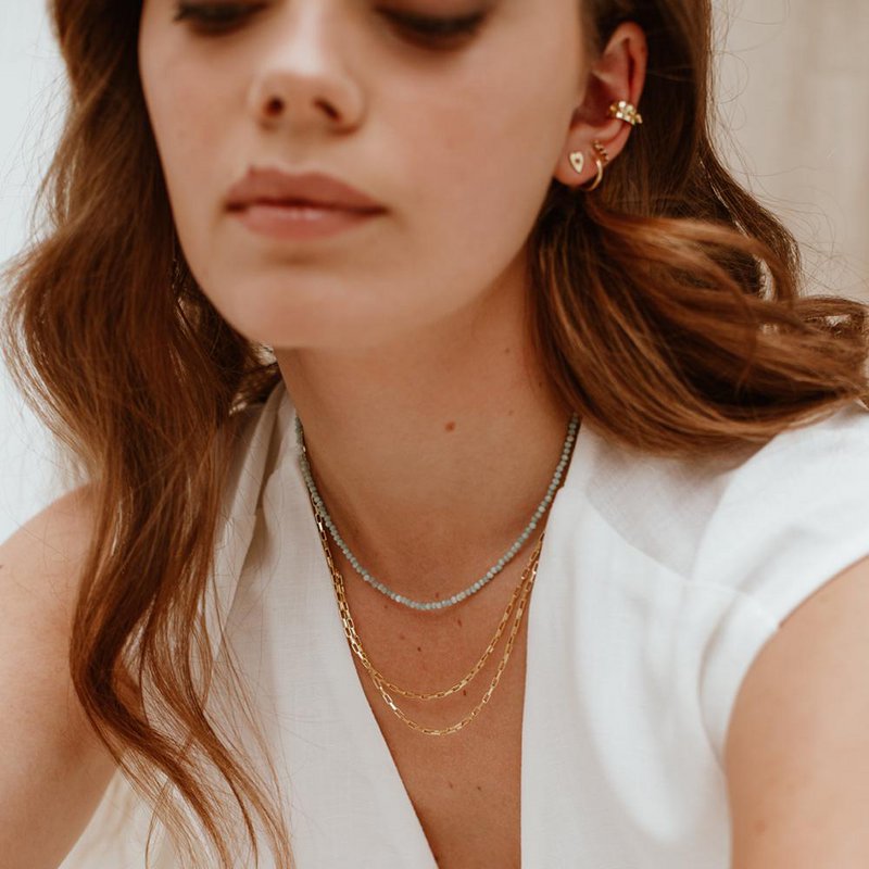 Necklace chunky basic block chain gold
