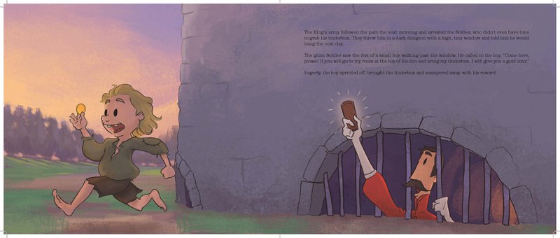 EN/DK - Illustrated Fairytale Children's Book - The Tinderbox - H.C. Andersen