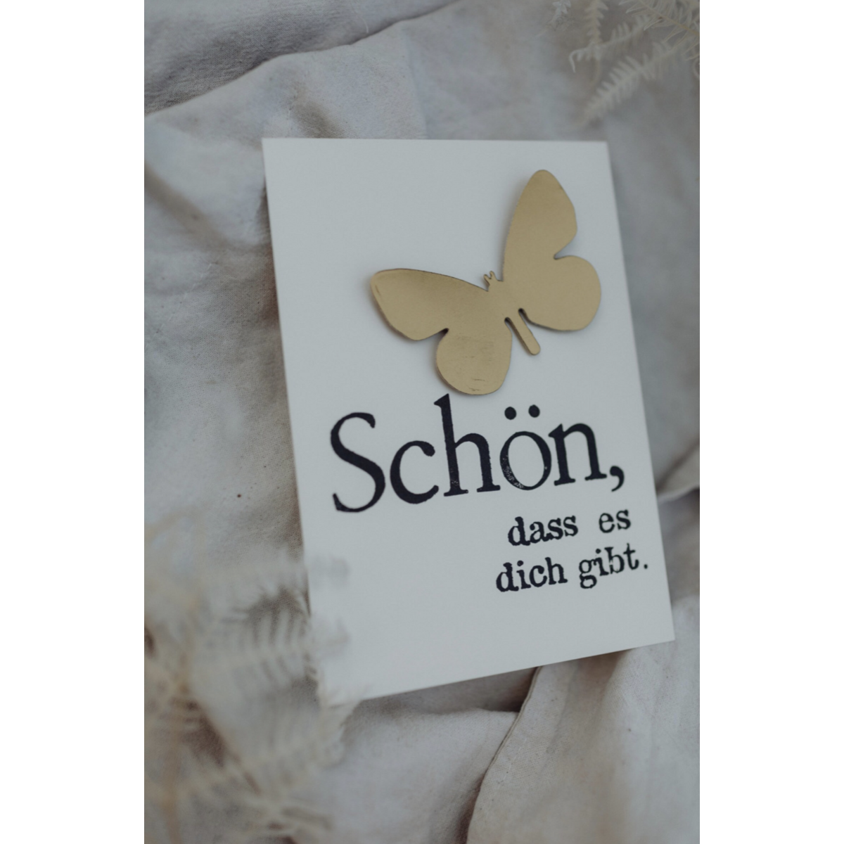 Gestempelde ansichtkaart "Schön dass es dich gibt"