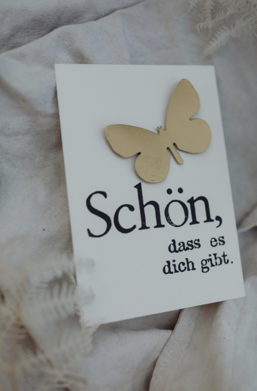 Gestempelte Postkarte "Schön dass es dich gibt"