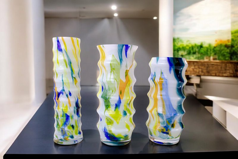 Vase Ribbel "Monet Collection" - medium - højde 30 cm - glas