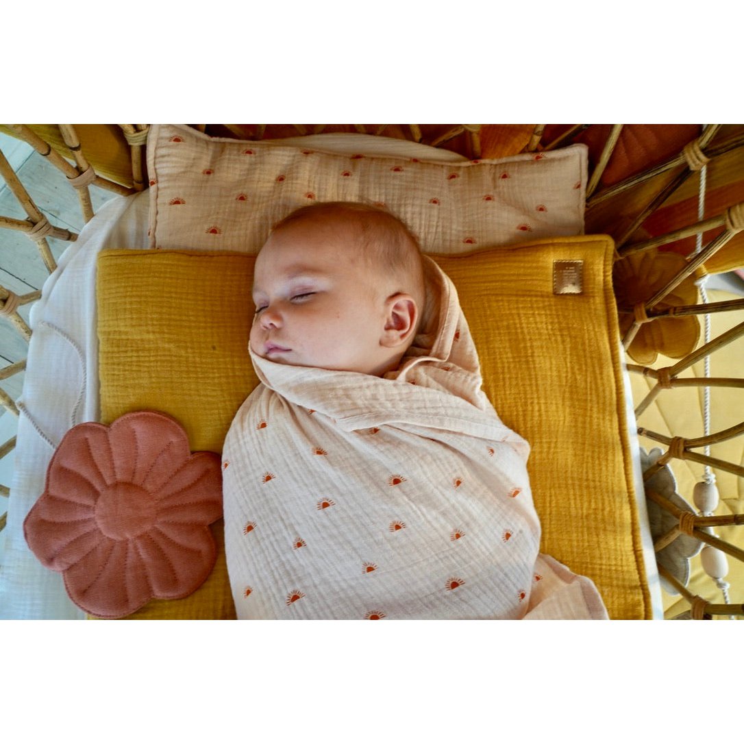 Manta muselina bebé "Ocre"