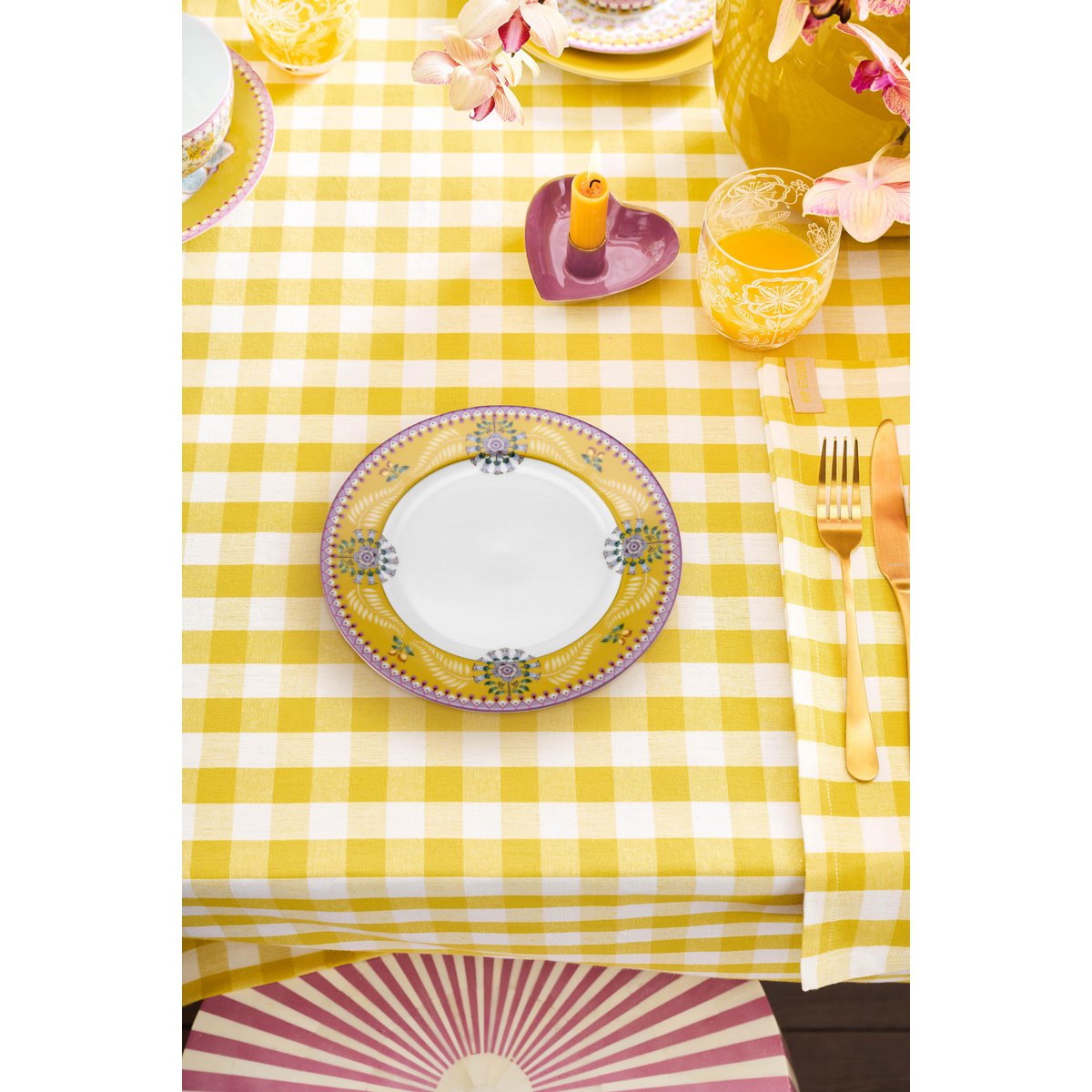 Plate Lily&Lotus Yellow 23cm