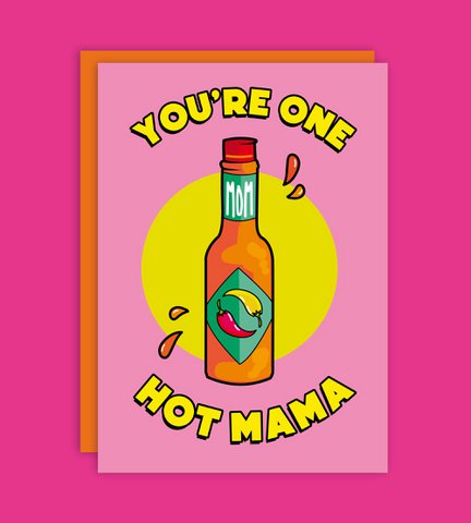 Heiße Mama-Grußkarte