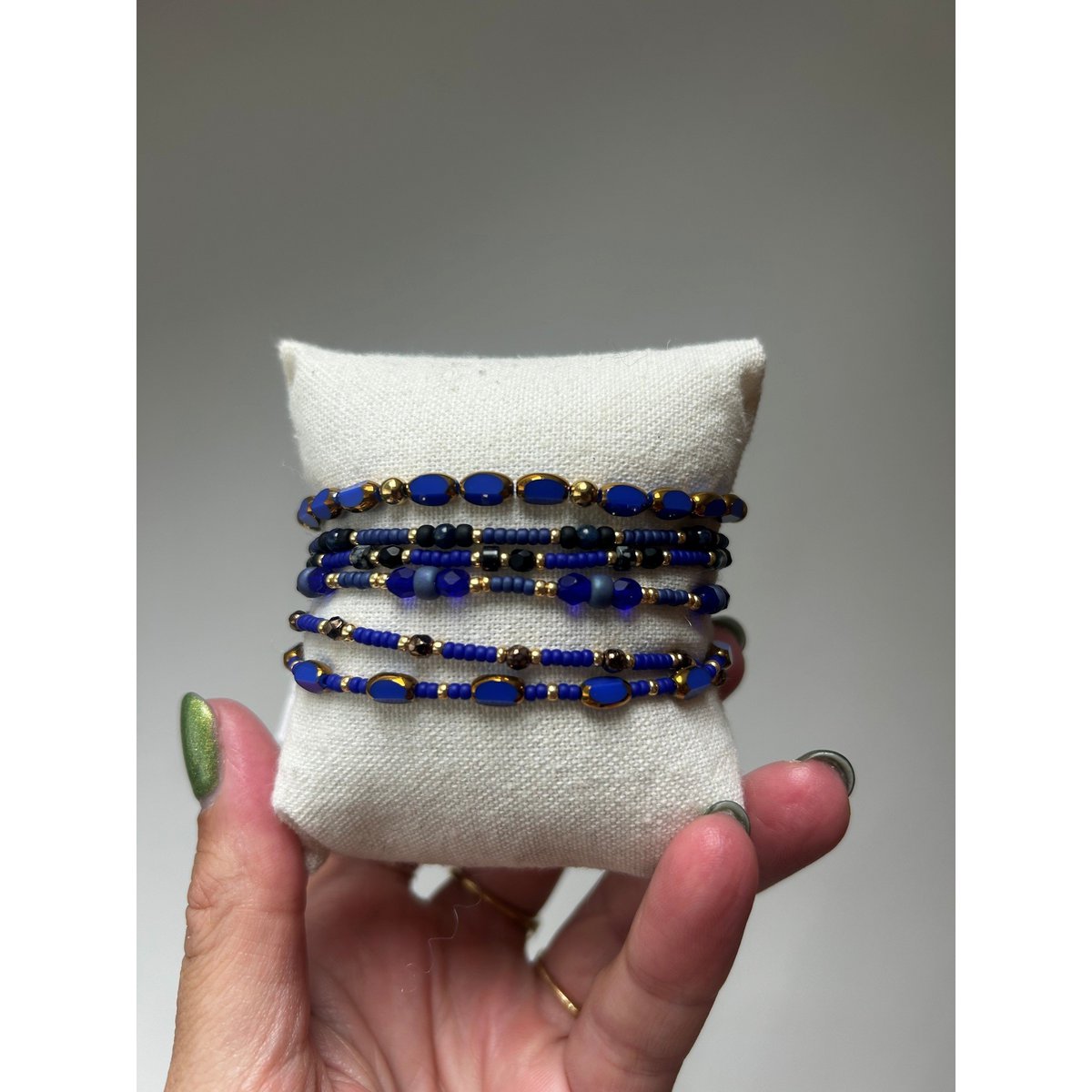 Handgemaakte armbandenset - blauw03