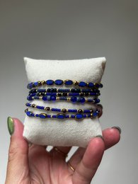 Handgemaakte armbandenset - blauw03