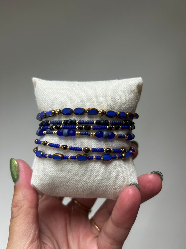 Handgemaakte armbandenset - blauw03