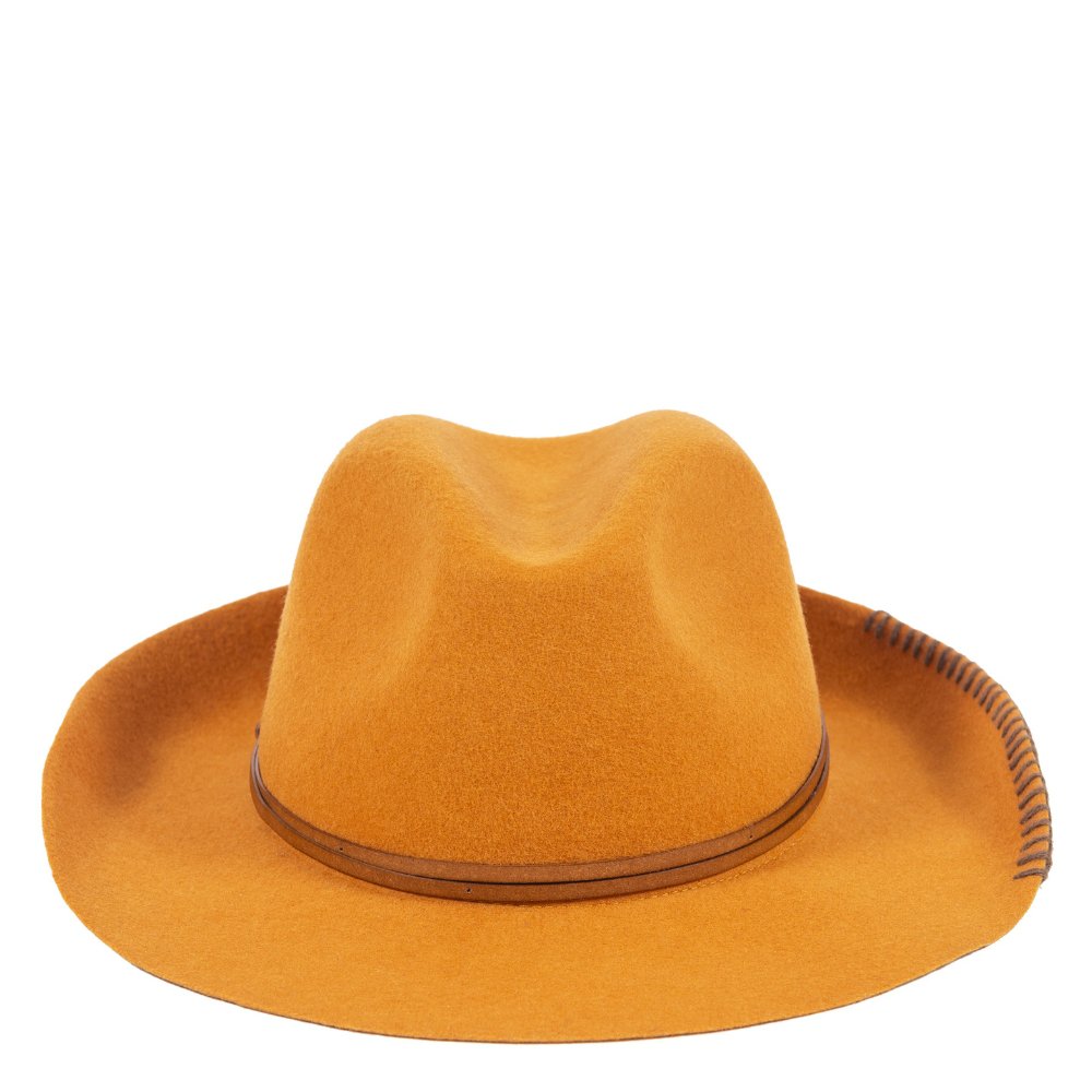 FELT HAT - leather and knit bond, unsewn edge