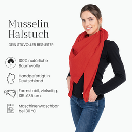 Halstuch aus Musselin Rot