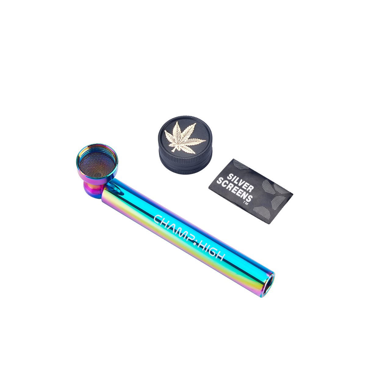 Kit Pijp + Grinder 'Rainbow' (mini) x24