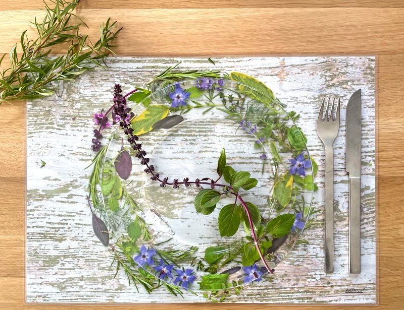 Placemat placemat wasbaar 4 stuks bloemen en kruiden van Artipics plastic placemats 42x30 cm placemats shabby tafeldecoratie landelijke stijl tafelonderzetters gasten gast cadeau