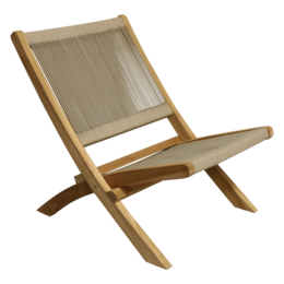 Reb folde loungestol naturlig