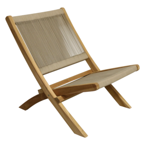 Rope folding lounge chair natural