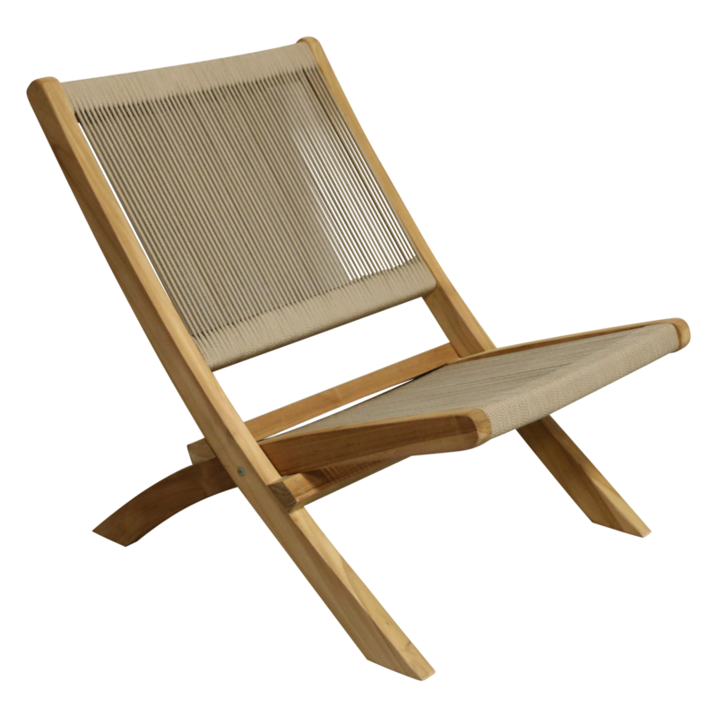 Reb folde loungestol naturlig