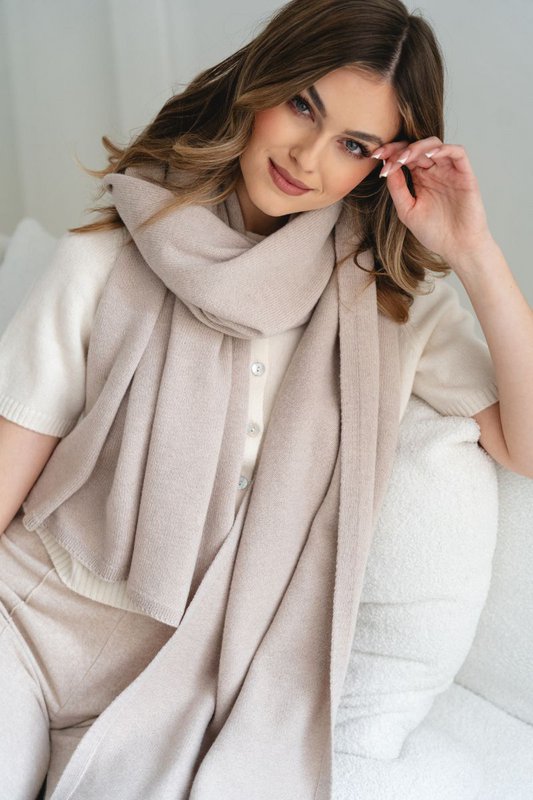 VERO kasjmier sjaal - beige