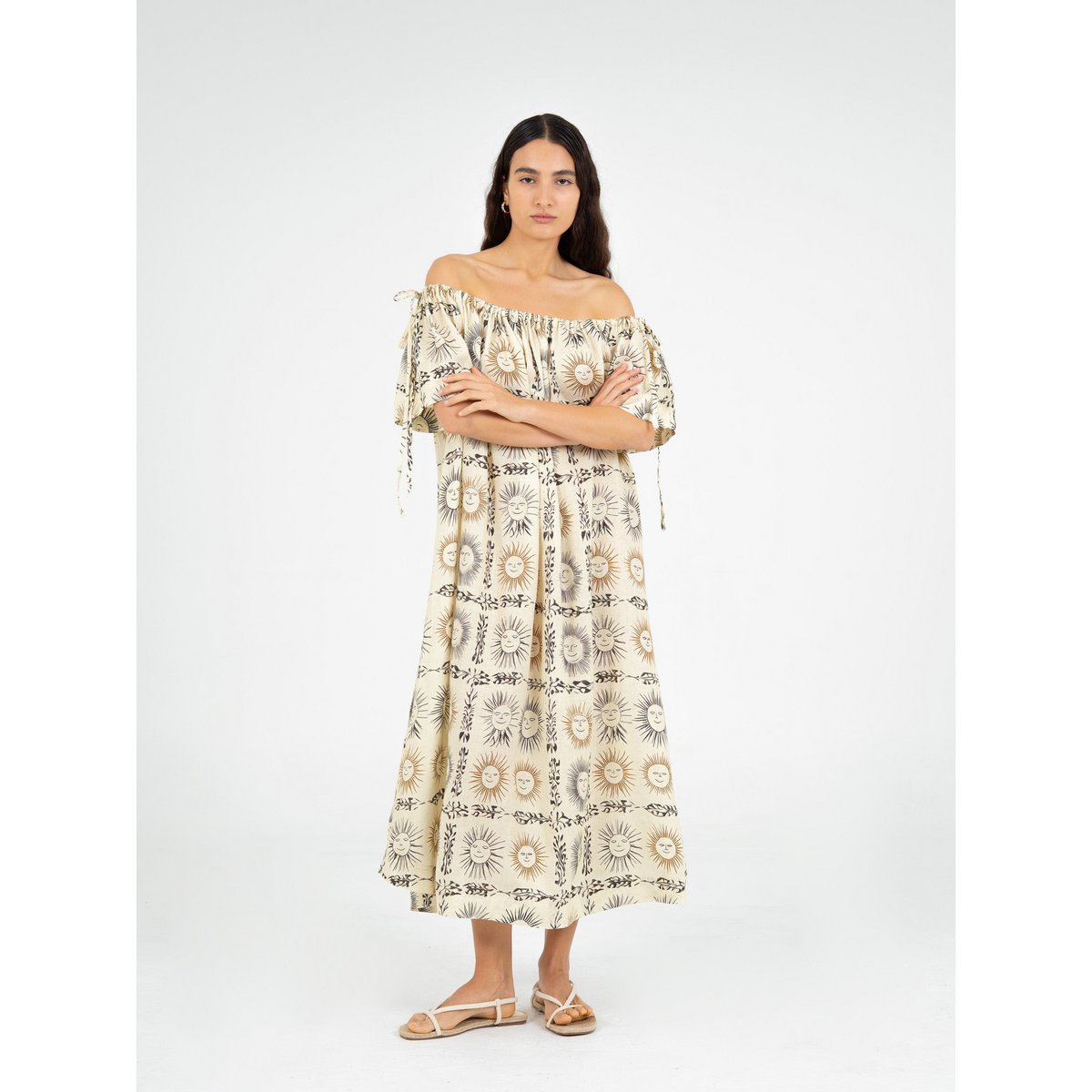 Vestido largo con estampado de sol Soleil