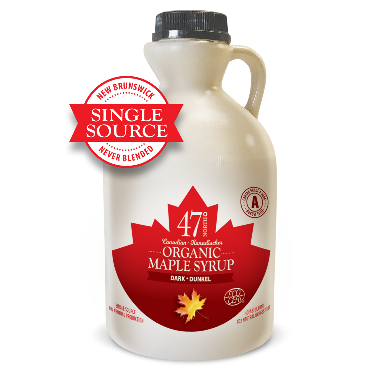 SINGLE SOURCE Biologische ahornsiroop, Canada klasse A, donker, robuust 1000 ml