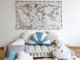 Cotton world map for children "Civilisational achievements"