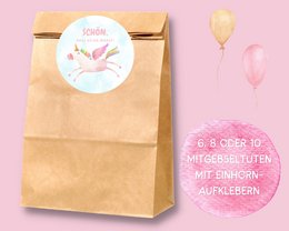 Eenhoorn feestzakjes met sticker - eenhoorn gast cadeauzakje voor eenhoornverjaardag