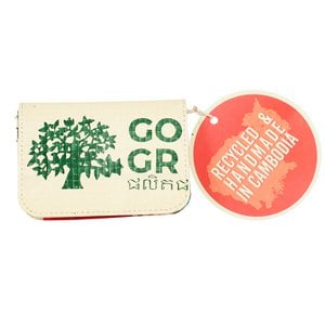 Recycled cement bag coin purse