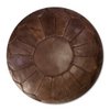 Leder Pouffe - Schokoladenbraun (XL)
