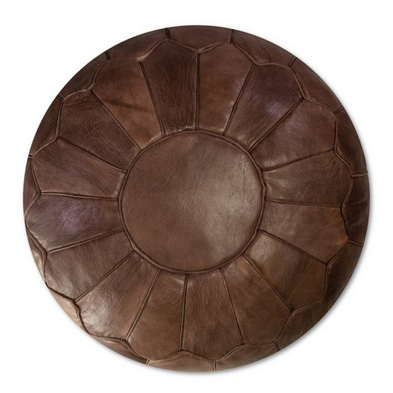 Leather Pouffe - Chocolate Brown (XL)
