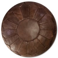 Leather Pouffe - Chocolate Brown (XL)