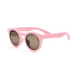 Dusty rose-colored kids' sunglasses with a rounded, retro-inspired frame. Suitable for ages 4 and up.