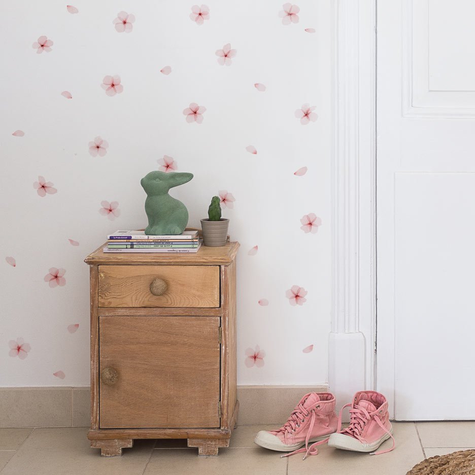 Vægklistermærke akvarel kirsebærblomst