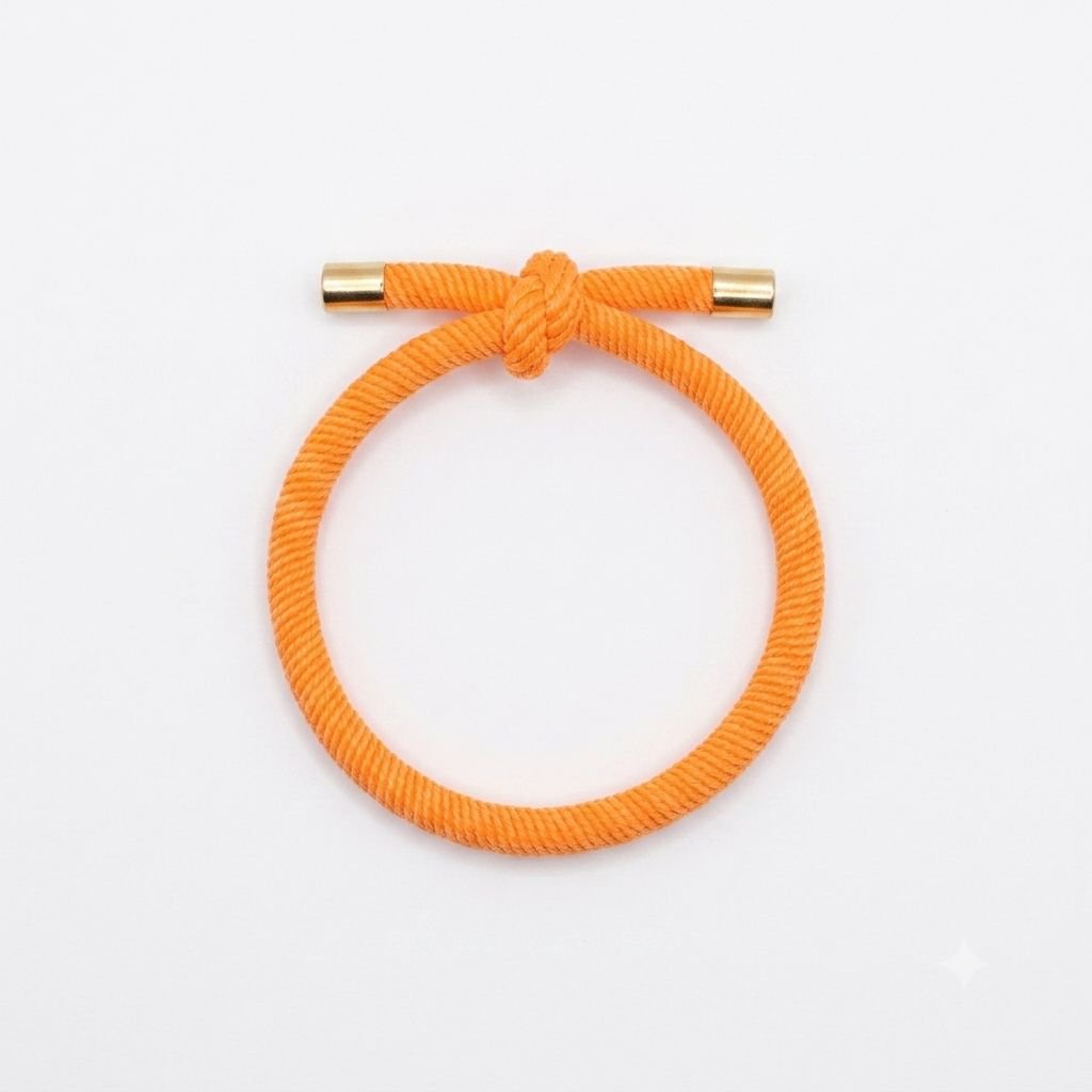 Goldenes Knotenarmband Neonorange