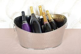 Seau à champagne argent martelé 49x35x23.5cm