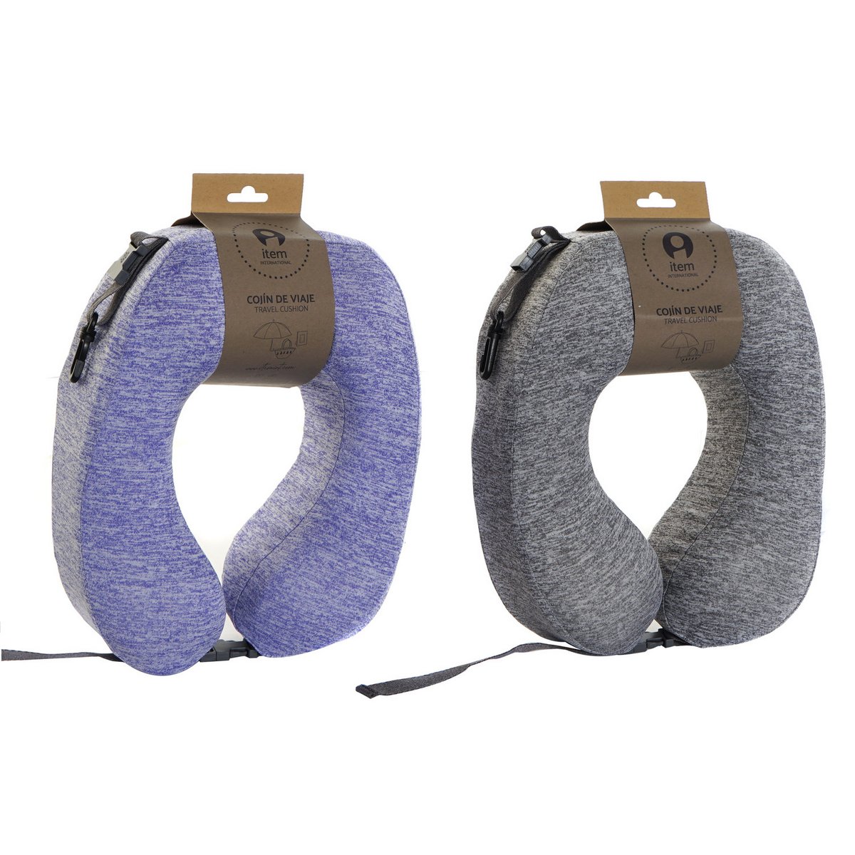 POLYESTER TRAVEL CUSHION 22X10X27 MEMORY 2 ASSORTMENTS. RC208032