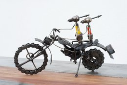 Motorcyclists: interior made from recycled spark plugs and motorcycle parts