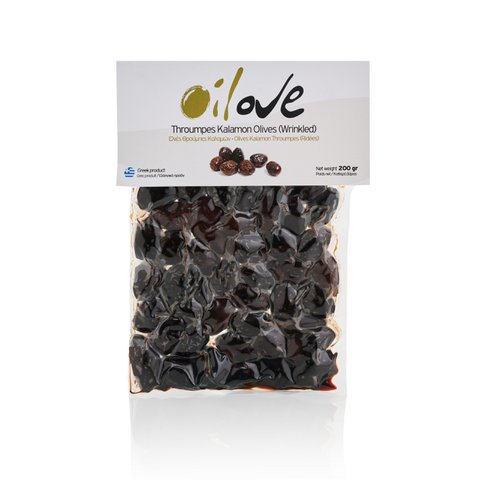 OILOVE®  KALAMON THROUMBES  (WRINKLED) TABLE OLIVES in Vacuum pack