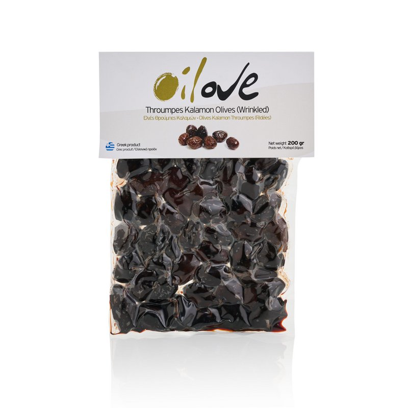 OILOVE®  KALAMON THROUMBES  (WRINKLED) TABLE OLIVES in Vacuum pack