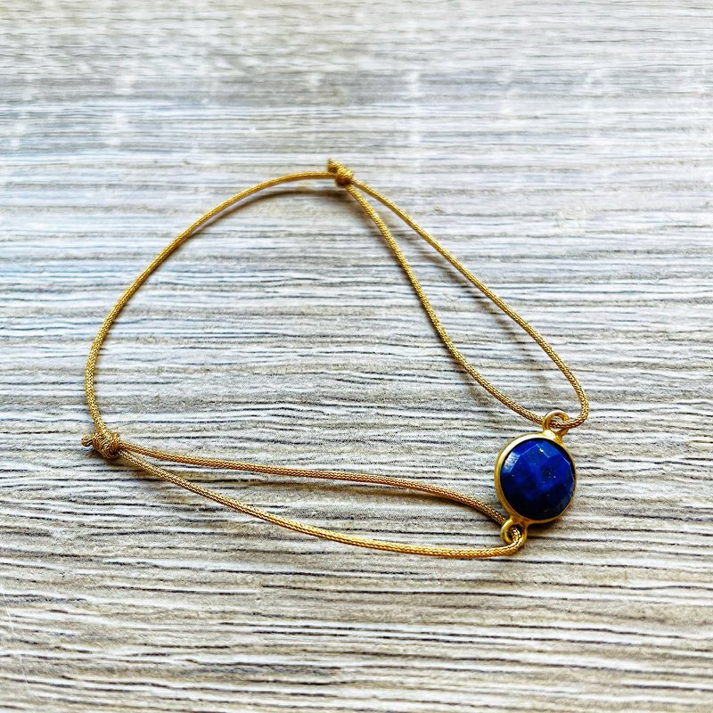 Alba natural stone silver gilt sliding cord bracelet