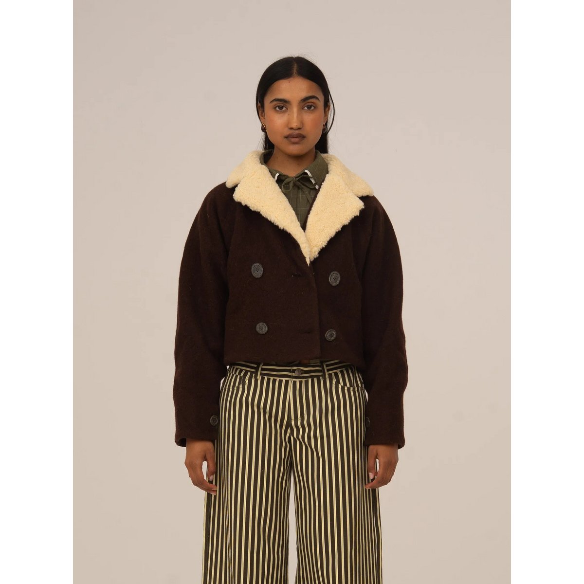 Acorn Cropped Brown Jacket