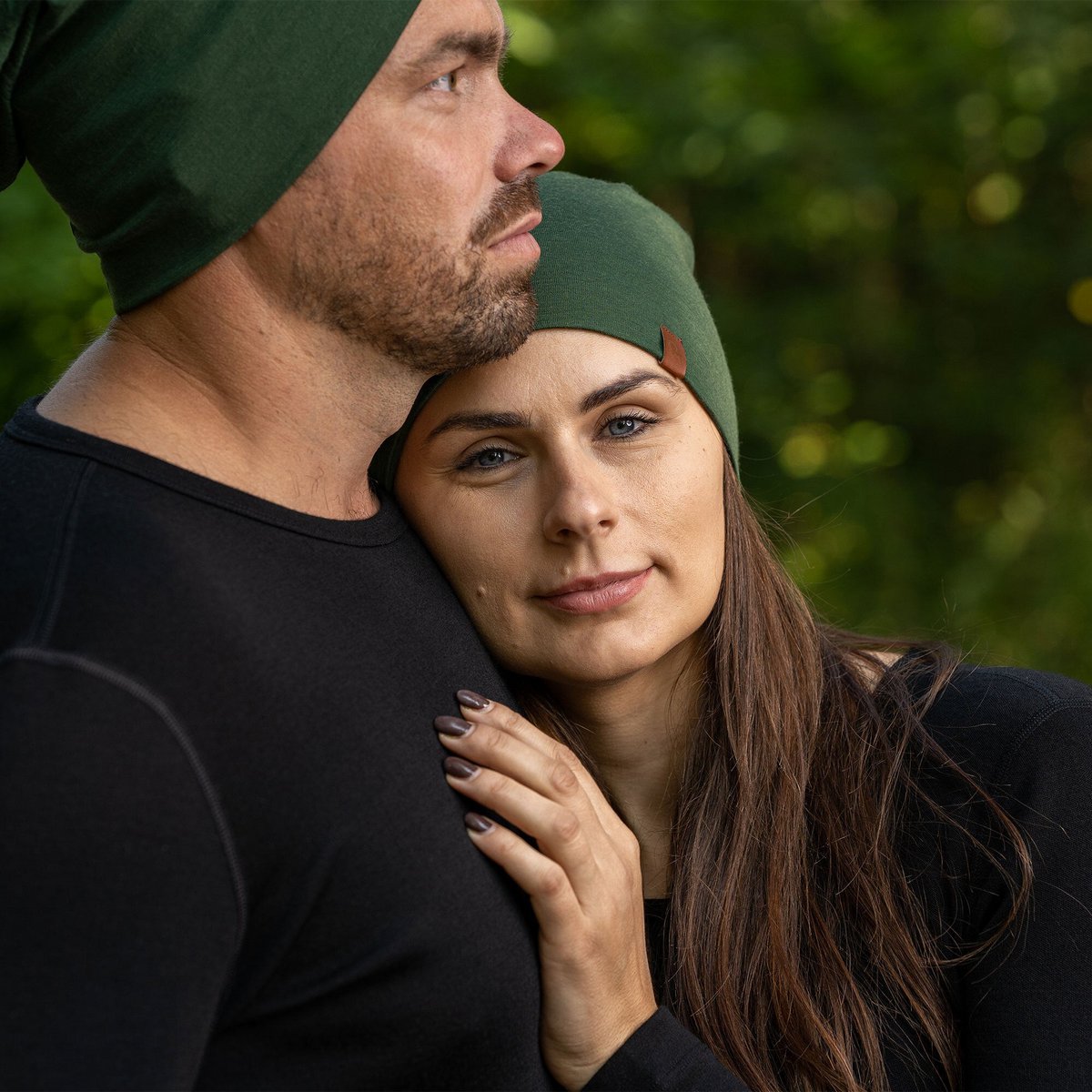 Women's Merino Beanie Hat Dark Green