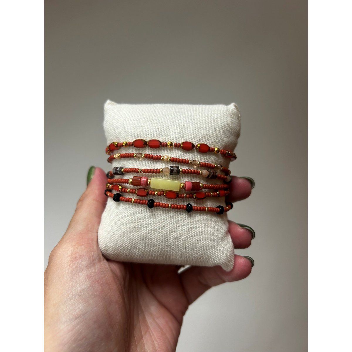 Handgemaakte armbandenset - terracotta01