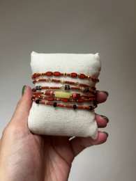 Handgemaakte armbandenset - terracotta01