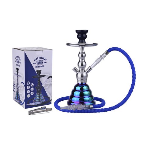 Chicha Fes Silver and Rainbow and Tongs - Narguile - Hookah - 35 cm