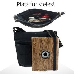 Domelo Damen gewachste Canvas Umhängetasche. Wasserabweisende Hobo Tasche. Vegane Beutel Bag. Damen/ Mädchen Umhängetasche mit verstellbarer Henkel. Leichte große Stofftasche mit Reißverschluss.