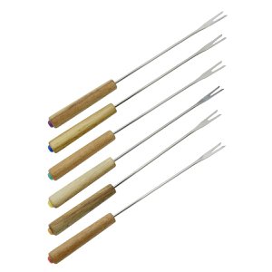 Set mit 6 Fonduegabeln aus Savoyer Holz FSC Fackelmann Eco Friendly