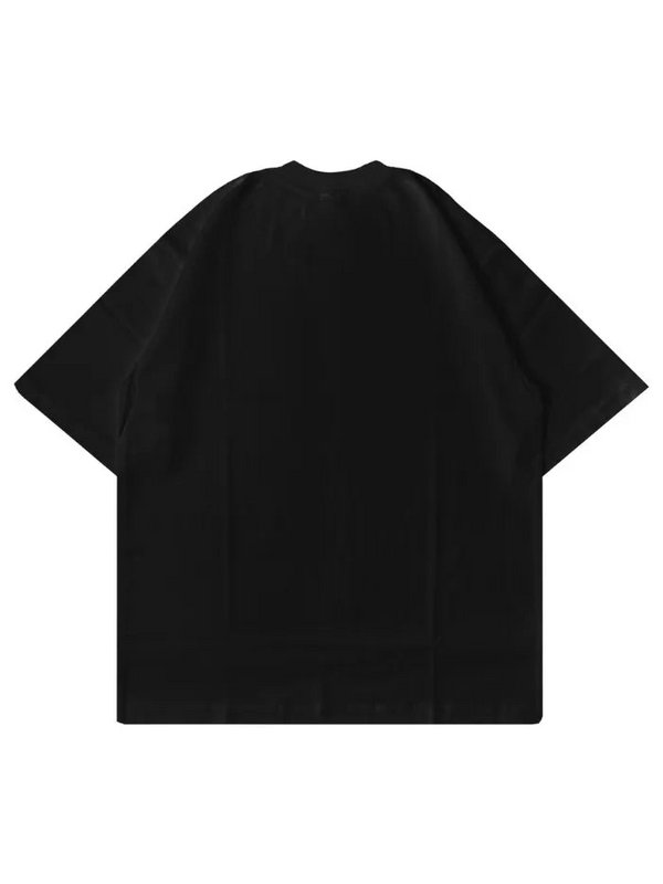 T-Shirt nera 220gr Oversize Cotone Made in Italy - Astro