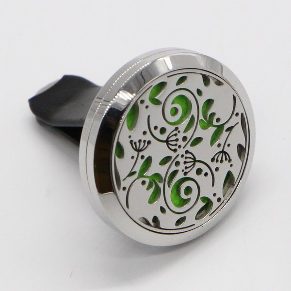 Clip’Arôme Car Diffuser – Enchanted Forest – Stainless Steel with Blotters – Decorative Aromatherapy Accessory – Gift Idea