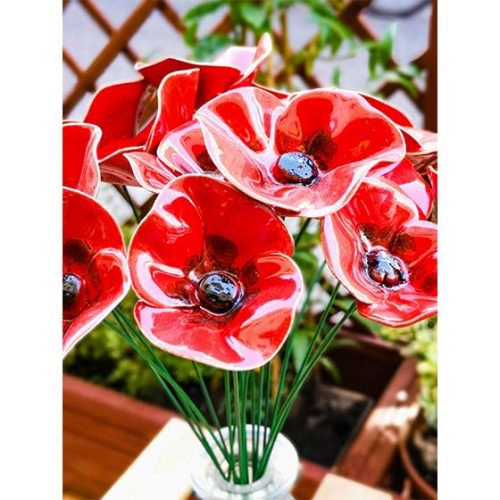 Mohnblume ⌀ ca. 5cm, 39cm Stiel
