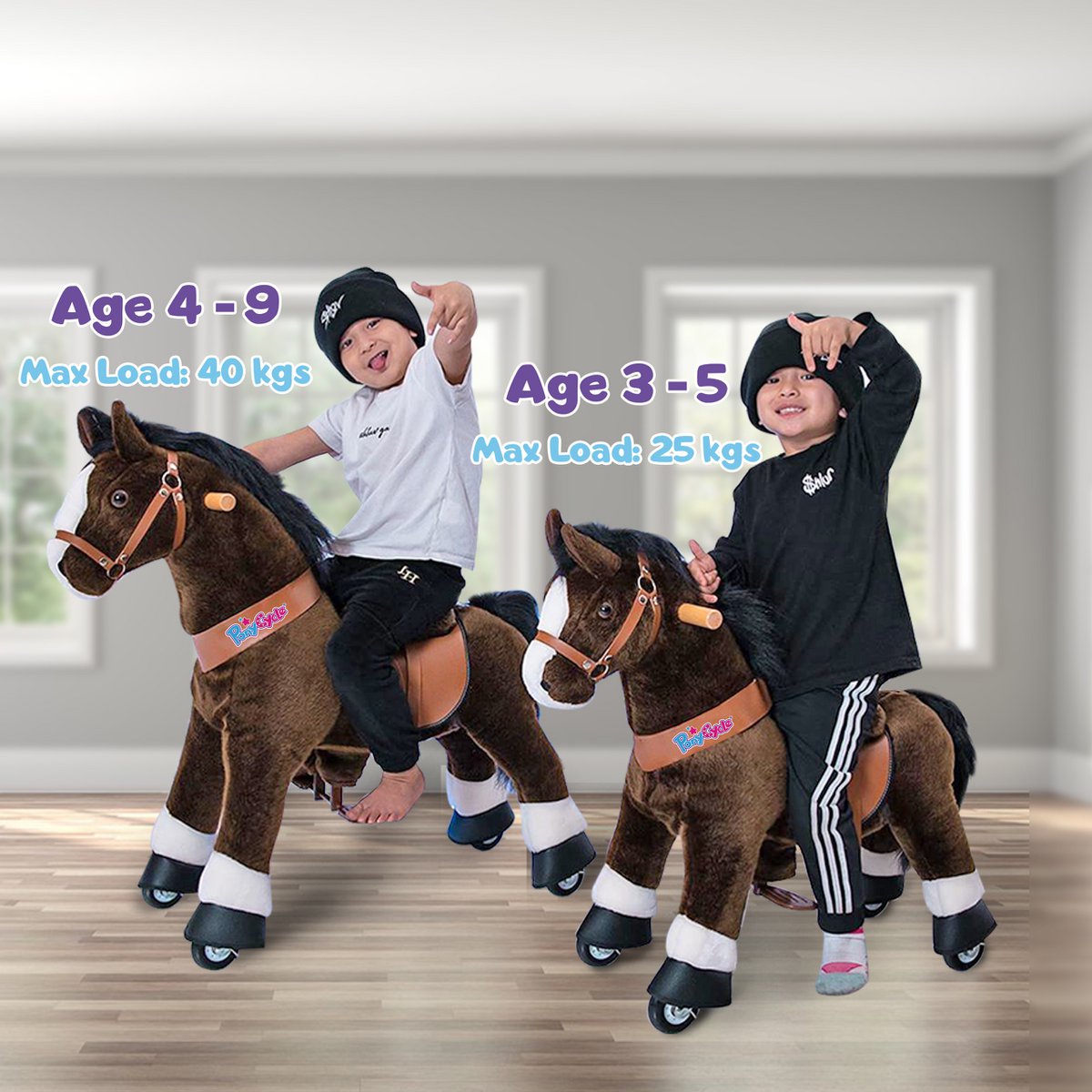 PonyCycle Official Classic ride on toy model U horse with brake and sound- birthday gift