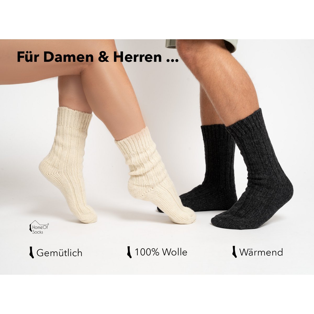 1 par uldsokker 100% "jomfru uld"