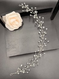 Tofarvet krystalhårranke med sølvtråd