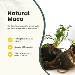 Sorte Maca Kapsler 500mg Økologisk - 100 Kapsler